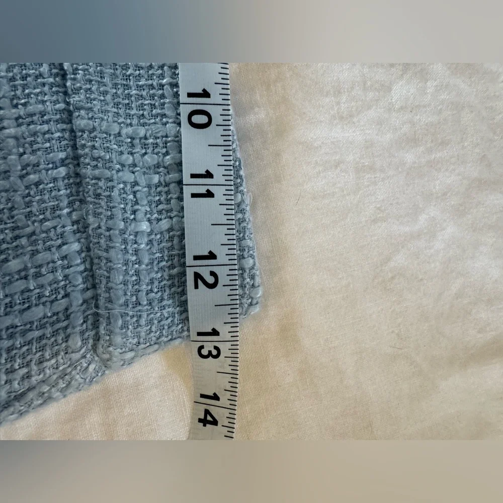 NWT Lulu’s Chic Light Blue Tweed Wide-Leg Pants - Picture 7 of 8